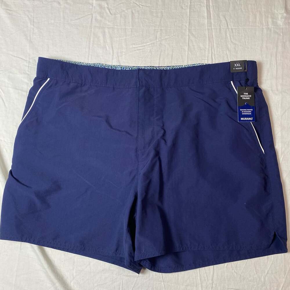 Murano The Monaco Trunk Blue Swim Trunks XXL 5 Inseam NWT (1344)